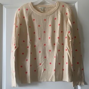 Cream sweater with pink polka dots from Forever 21